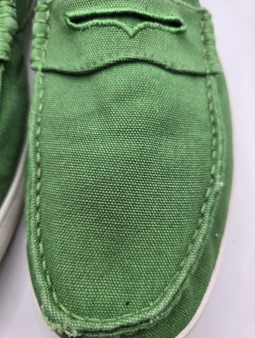 Cole Haan Green Canvas Penny Loafers/boat Shoes. Gently Worn. Preppy. Mens 12